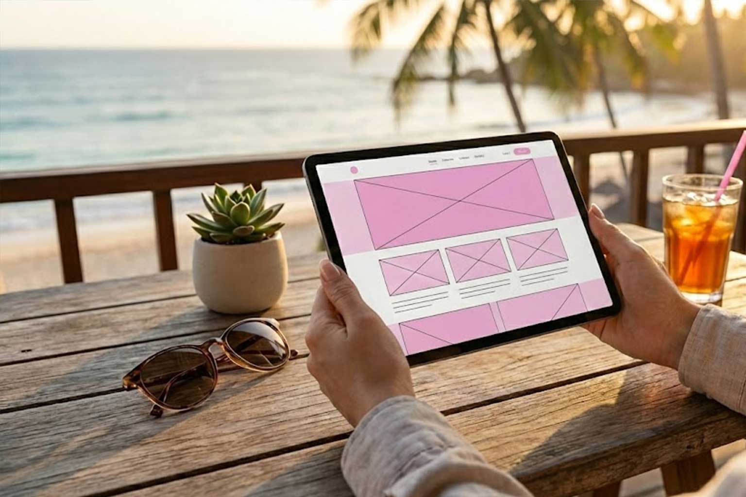 M's Factoryが海辺で仕事